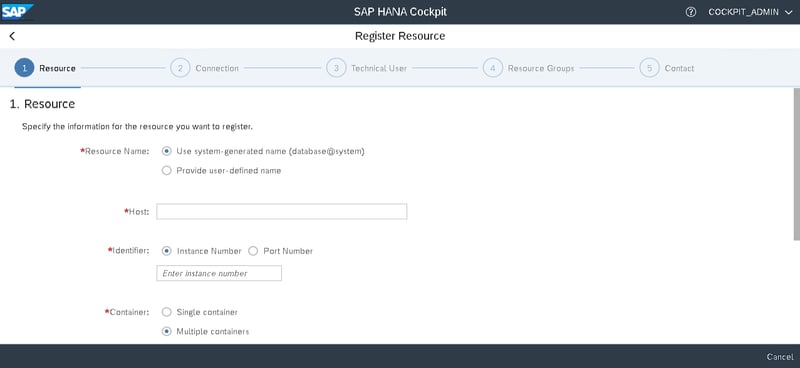 18_create a resource_Setting up the SAP Hana Cockpit _How to Configure the SAP HANA Cockpit 2.0