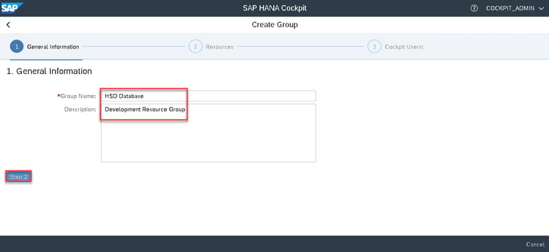 23_group name and description_Setting up the SAP Hana Cockpit _How to Configure the SAP HANA Cockpit 2.0