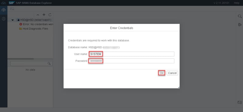 38_credentials_Configuring the database explorer_How to Configure the SAP HANA Cockpit 2.0