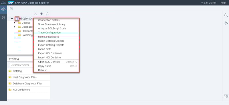 40_catalog objects_Configuring the database explorer_How to Configure the SAP HANA Cockpit 2.0