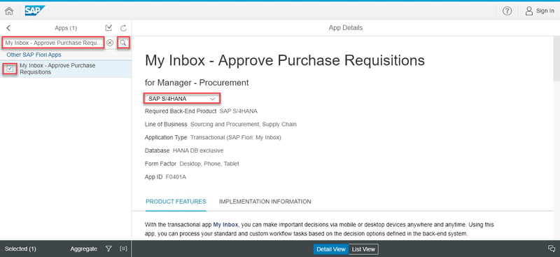 6 finding information about sap fioro app_product features_How to Implement an SAP Fiori App in S4HANA_Createch