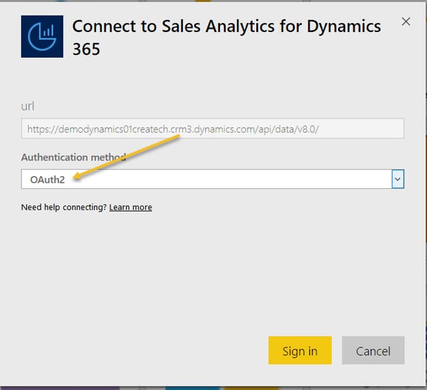 Power BI_Microsoft Dynamics 365 CRM_OAuth2_Createch Montreal Canada