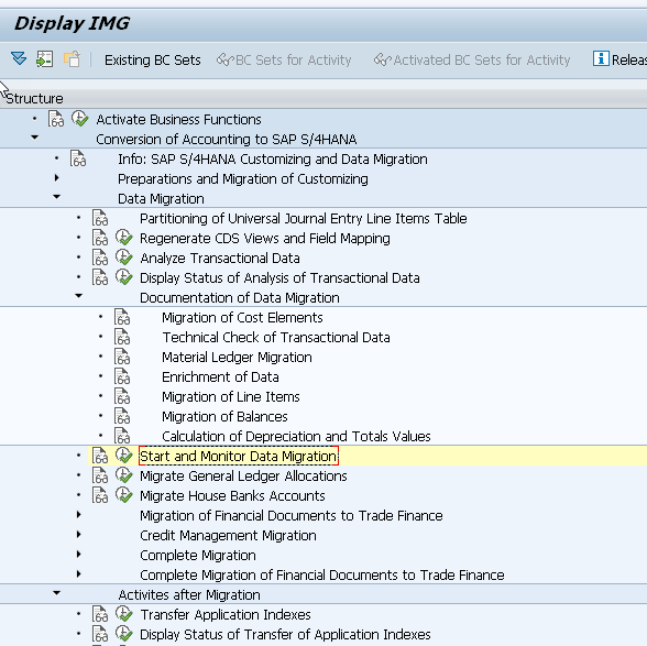 SAP Display IMG_Start and Monitor Data Migration_SAP S4HANA Conversion Doesnt End With Migration of Database_SAP S4HANA Conversion Project_Lessons Learned_Createch